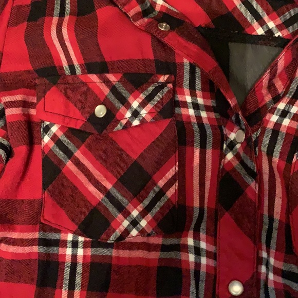 Sheer back flannel shirt - Picture 3 of 7